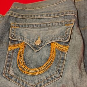 Trendy Denim Jeans with Yellow Accents